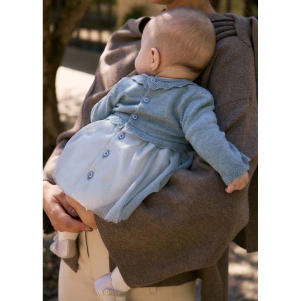 Φορεμα πλεκτο και τουλι