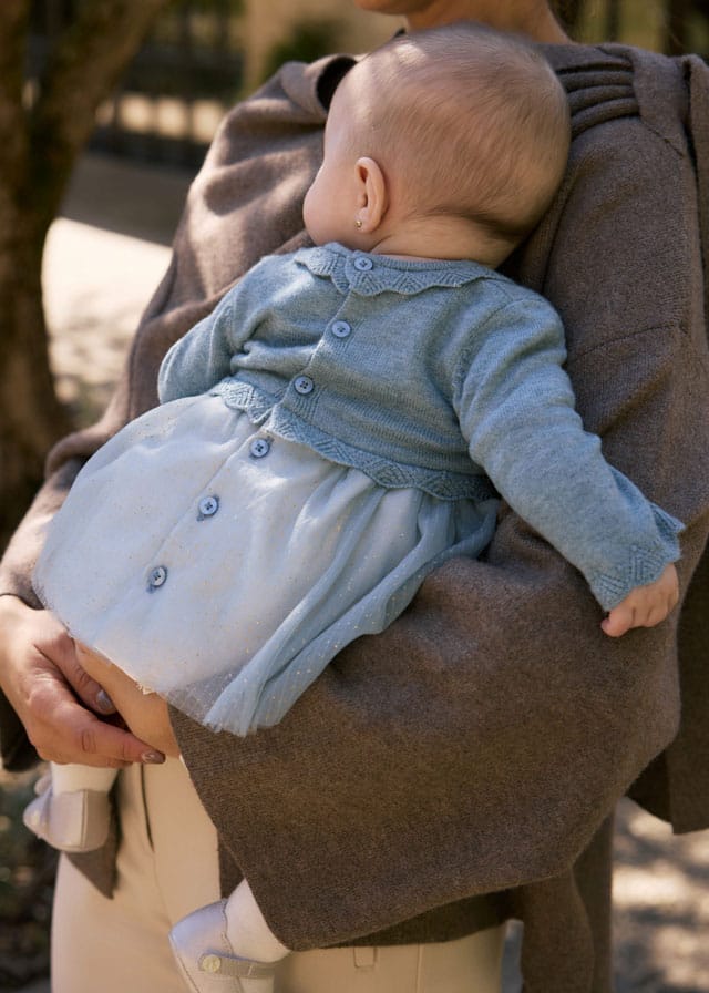 Φορεμα πλεκτο και τουλι
