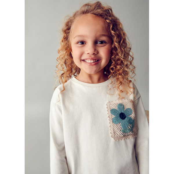 Μπλουζα μακρυμ. τσεπη crochet