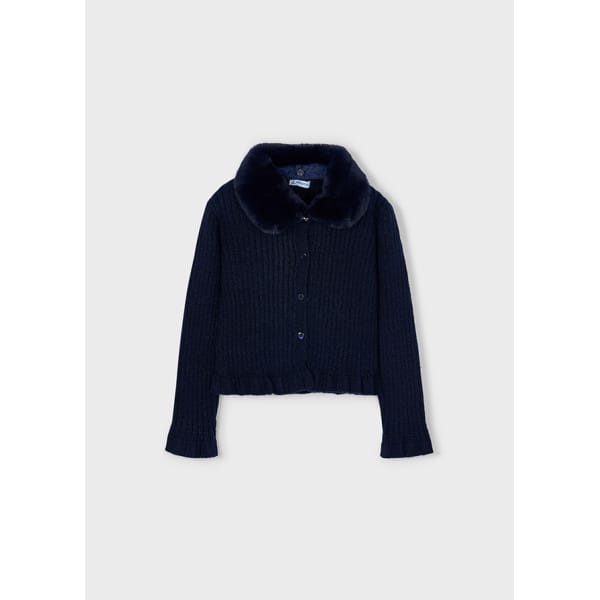 Ζακετα πλεκτη γιακας γουνα