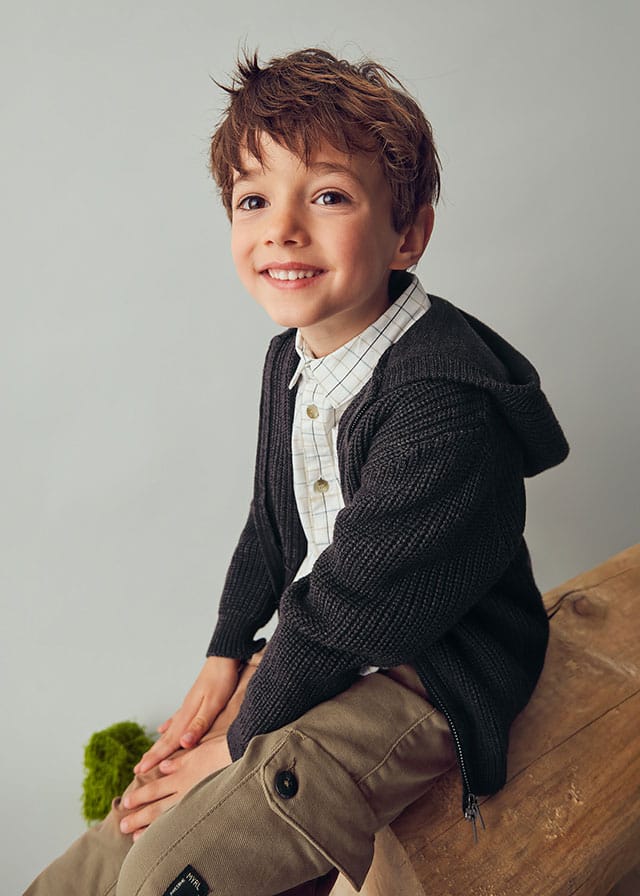 Ζακετα πλεκτη κουκουλα