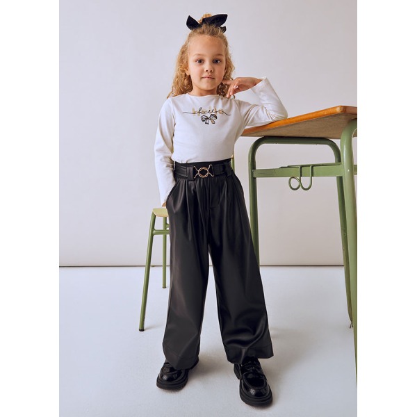 Παντελονι μακρυ pu wide leg