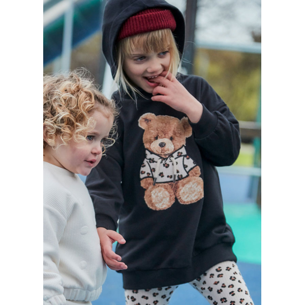 Φορεμα φουτερ κουκουλα