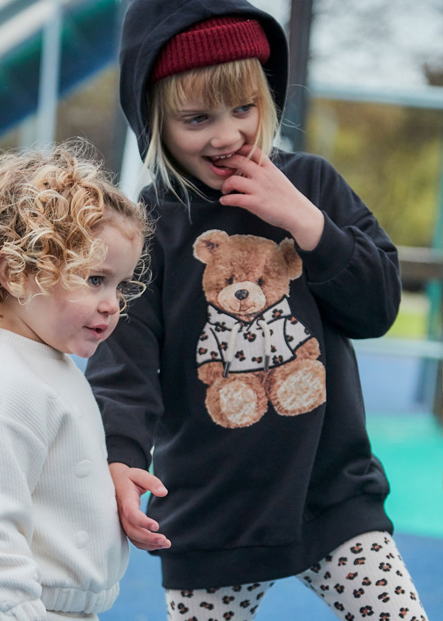 Φορεμα φουτερ κουκουλα