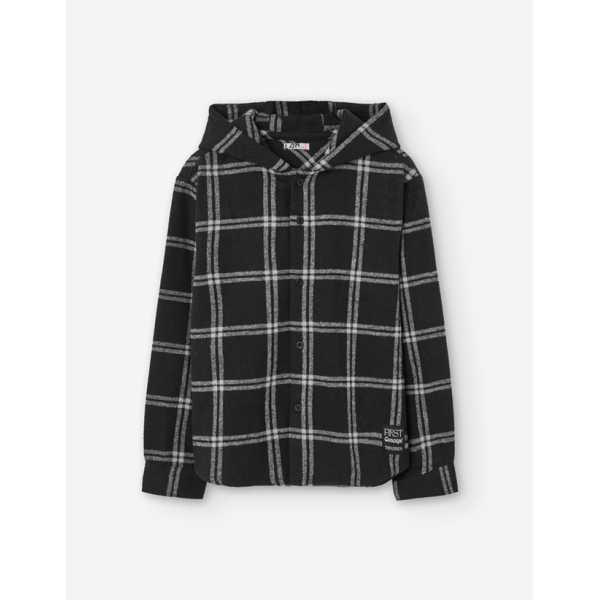 PK5 LS SHIRT CHECK TWILL BLACK 8-16