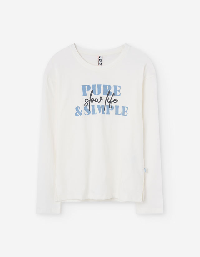 PK5 LS TSHIRT JERSEY ECRU 8-16