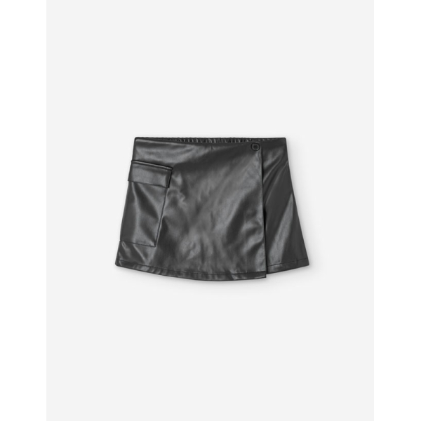 PK5 SKIRT SYN. LEATHER BLACK 8-16