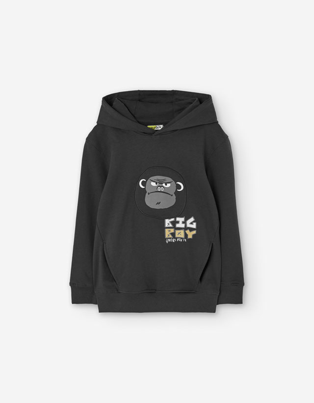 PK6 SWEATER FLEECE DARK GREY 2-7Y