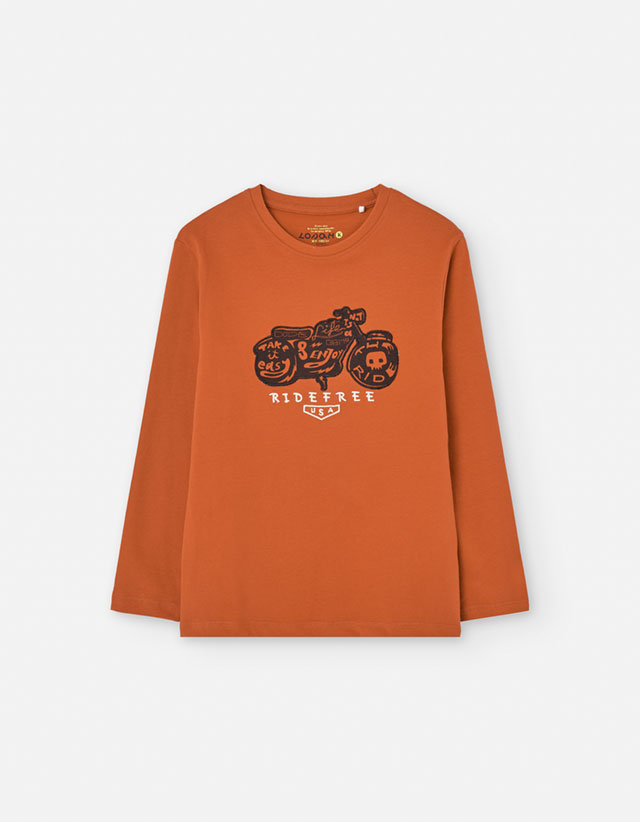 PK6 LS TSHIRT JERSEY DARK ORANGE 2-7Y
