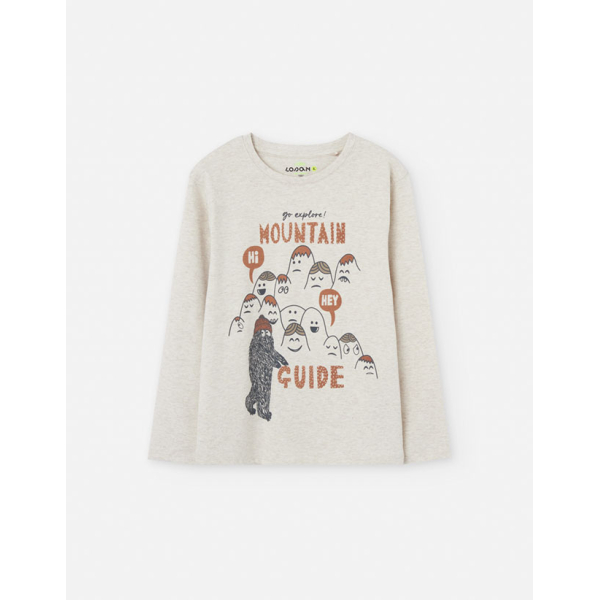 PK6 LS TSHIRT JERSEY ECRU MELANGE 2-7Y