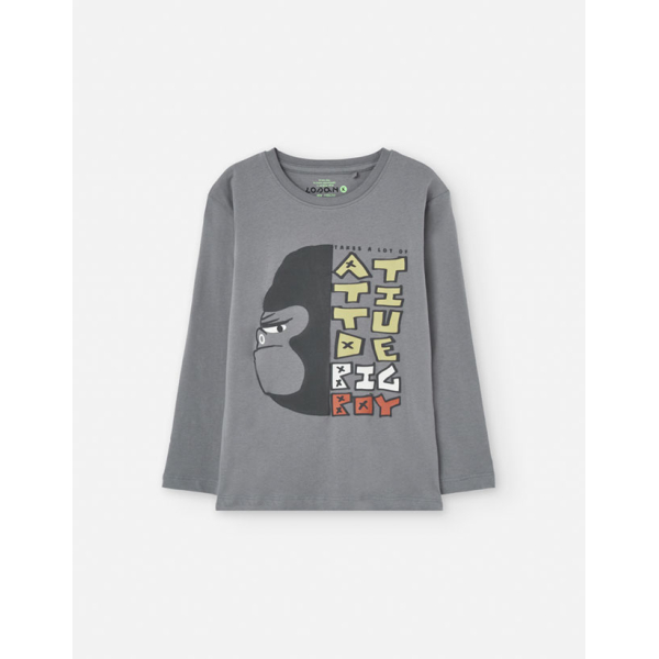 PK6 LS TSHIRT JERSEY GREY 2-7Y