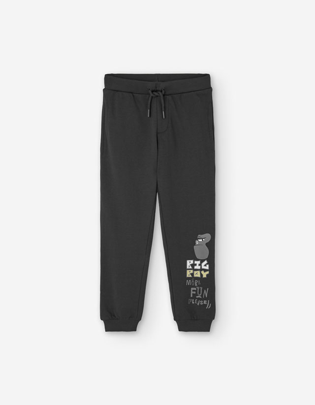 PK6 PANTS FLEECE DARK GREY 2-7Y