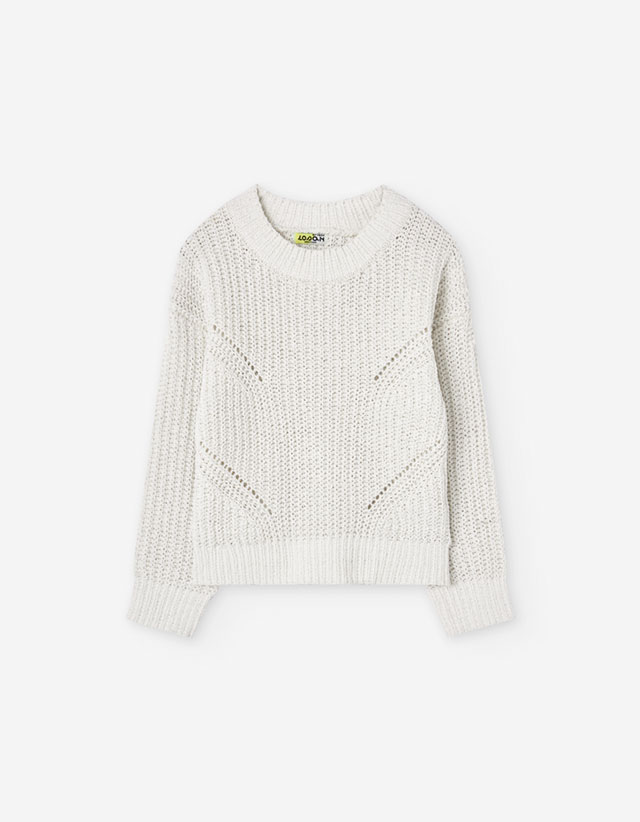 PK6 SWEATER KNIT ECRU 2-7Y