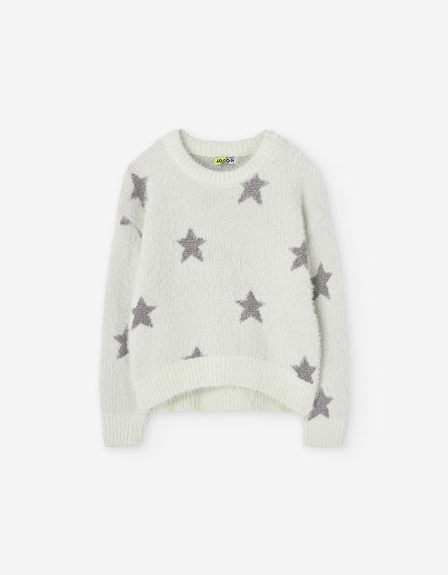 PK6 SWEATER KNIT ECRU 2-7Y