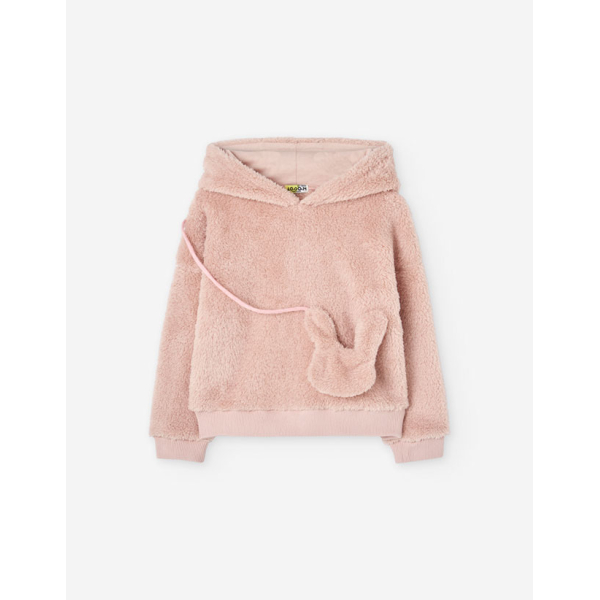 PK6 SWEAT HOODIE FLEECE LIGHT PINK 2-7Y