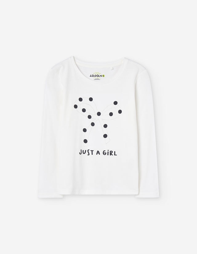 PK6 LS TSHIRT JERSEY ECRU 2-7Y