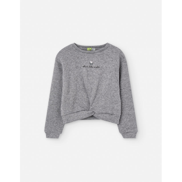 PK6 LS TSHIRT KNIT GREY MELANGE 2-7Y