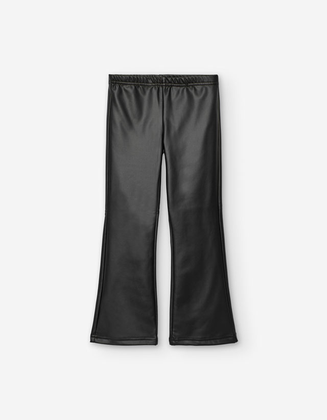 PK6 PANTS FALSE LEATHER BLACK 2-7Y