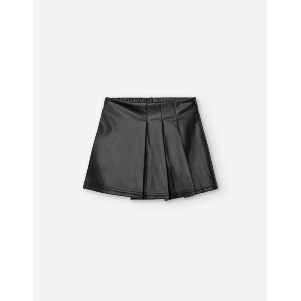 PK6 SKIRT FALSE LEATHER BLACK 2-7Y