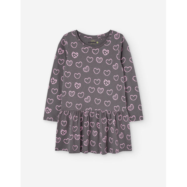 PK6 LS DRESSES JERSEY DARK GREY 2-7Y