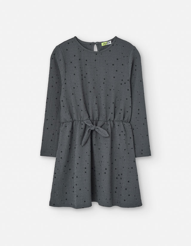 PK6 LS DRESS JERSEY AOP GREY 2-7Y