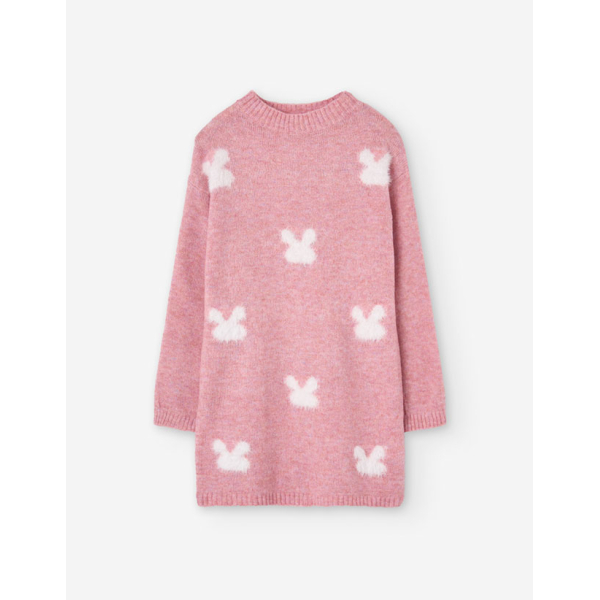 PK6 LS DRESSES KNIT LIGHT PINK 2-7Y