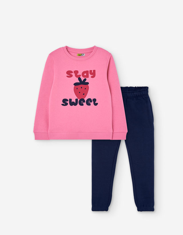 PK6 SET JOGGING FLEECE LIGHT PINK 2-7Y