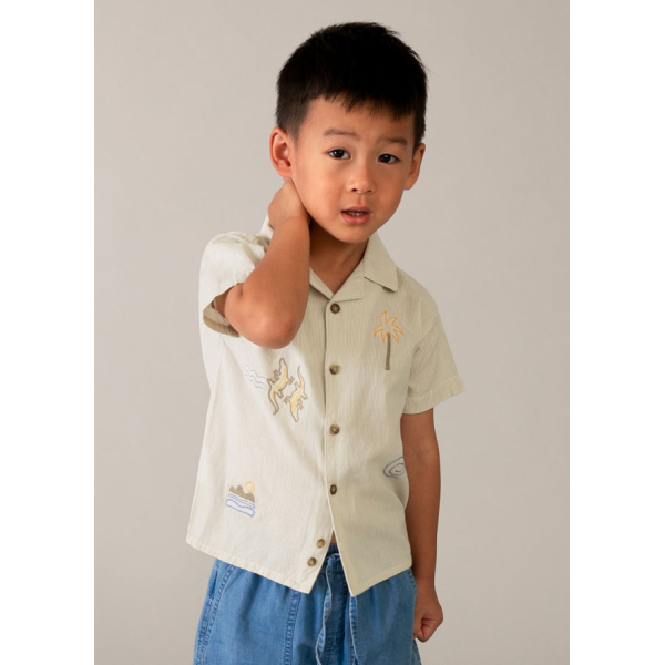 Πουκαμισο κοντομανικο κεντητο