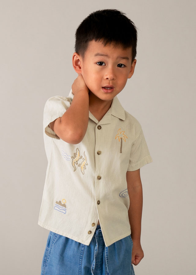 Πουκαμισο κοντομανικο κεντητο