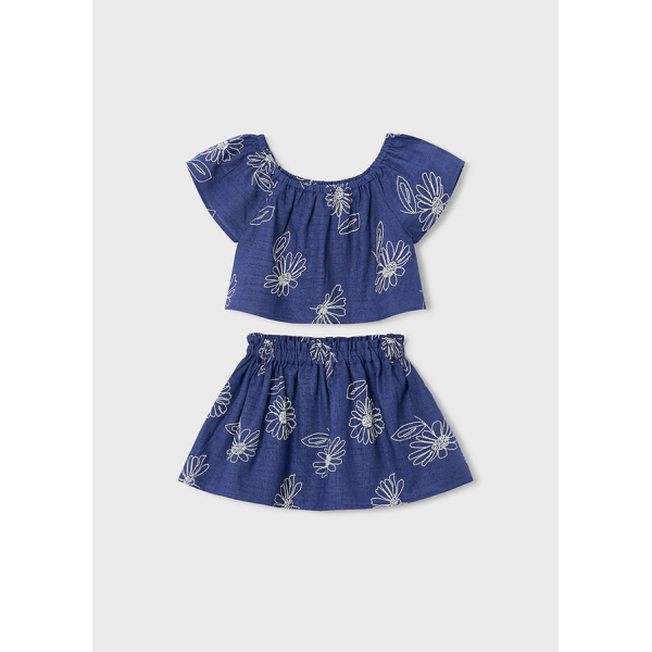 Σετ φουστα λινη σταμπωτη