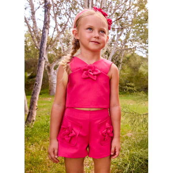 Σετ βερμουδα κρεπ λουλουδια