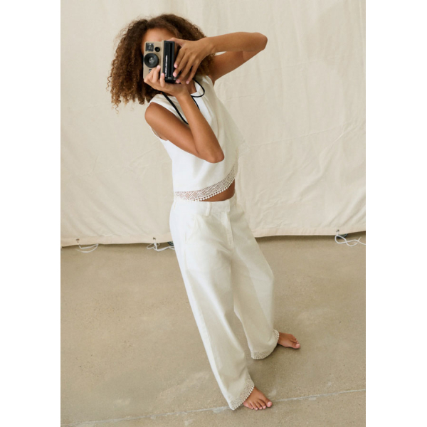 Παντελονι μακρυ δαντελα κεντη